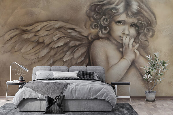 Painting of a baby angel Painting of a baby angel