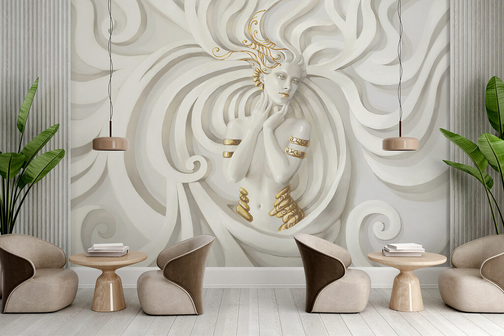 Swirling Elegance in Mythical Embrace