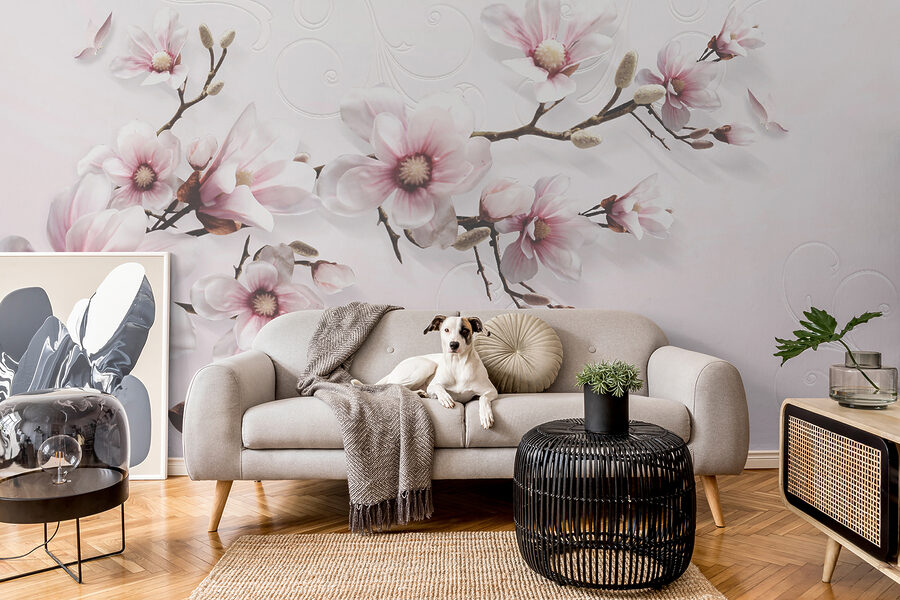 Delicate blossoms on soft pink backdrop.