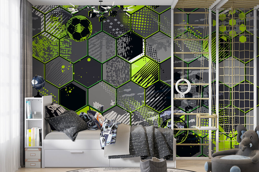 Pattern of hexagons and football balls