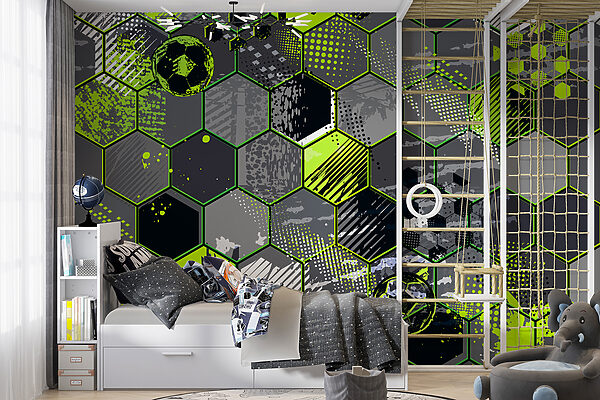 Pattern of hexagons and football balls