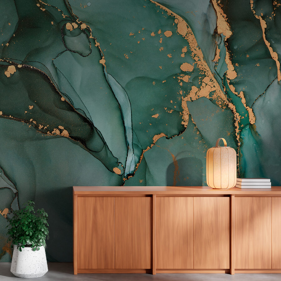Wall murals Emerald currents with shimmering trails. - Image 6