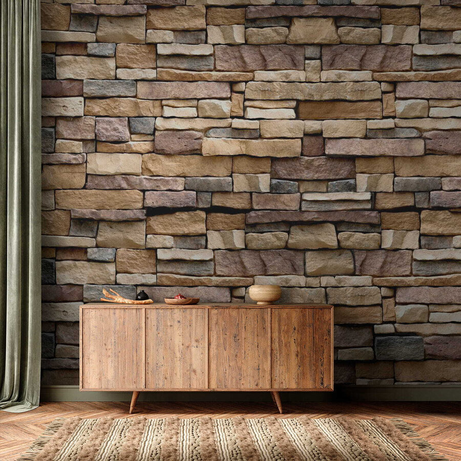 Textured stone wall design in layers. Textured stone wall design in layers.