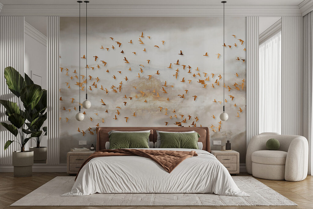 Flock of birds flying in the sky Flock of birds flying in the sky