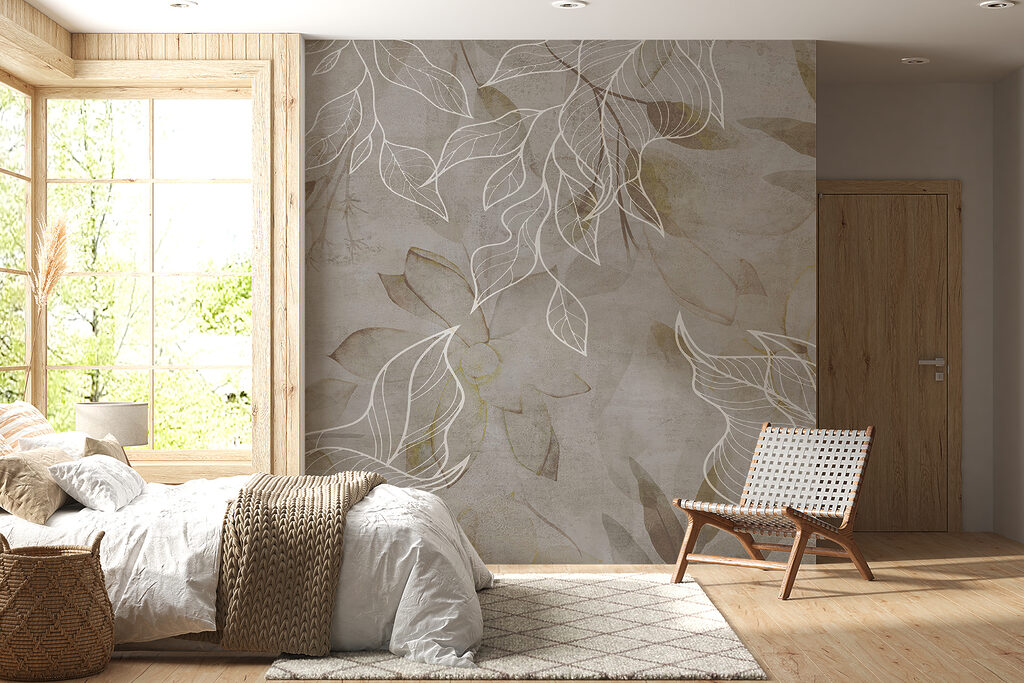 Elegant leaves on a textured background