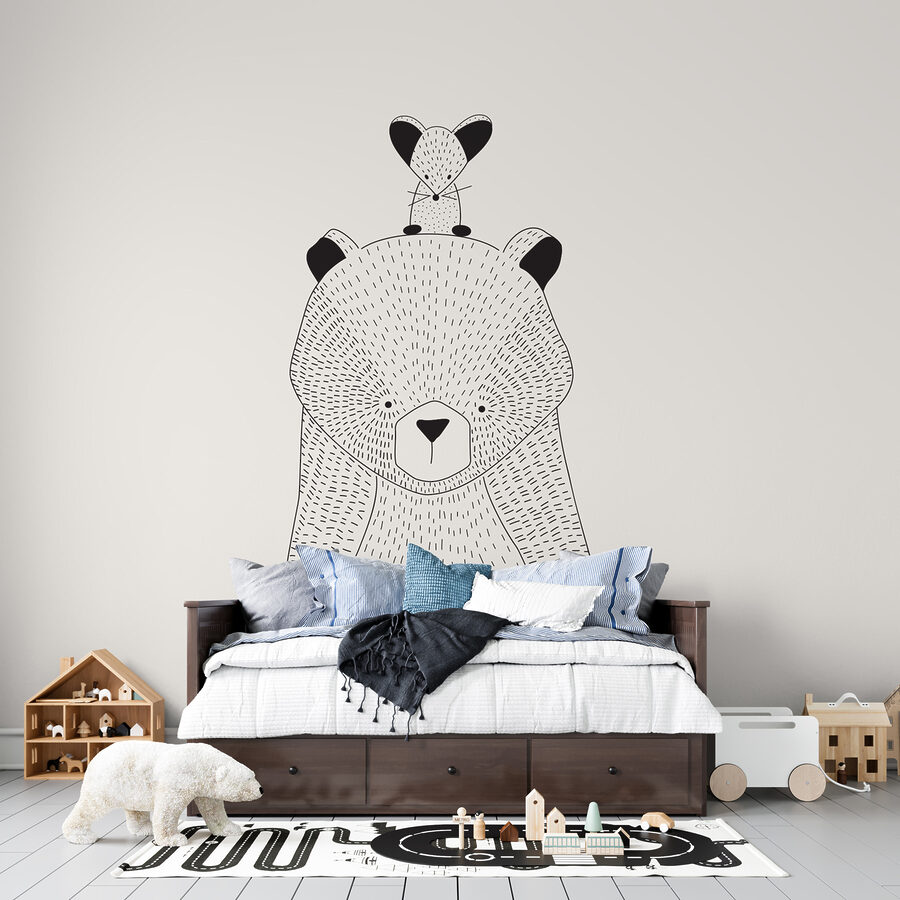 Wall murals A bear with a mouse on its back - Image 4