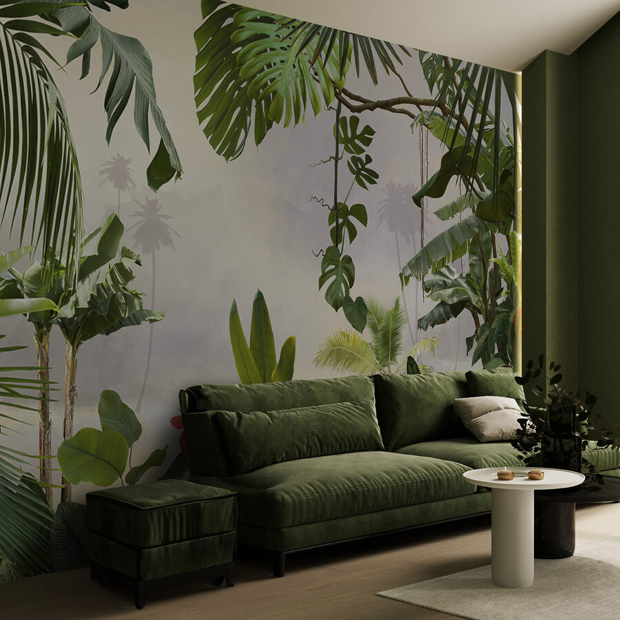 Wall murals Group of plants with trees and flowers - Image 3