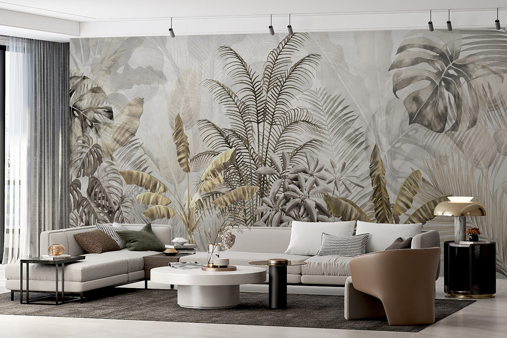 Tropical leaves in soft silhouette Tropical leaves in soft silhouette