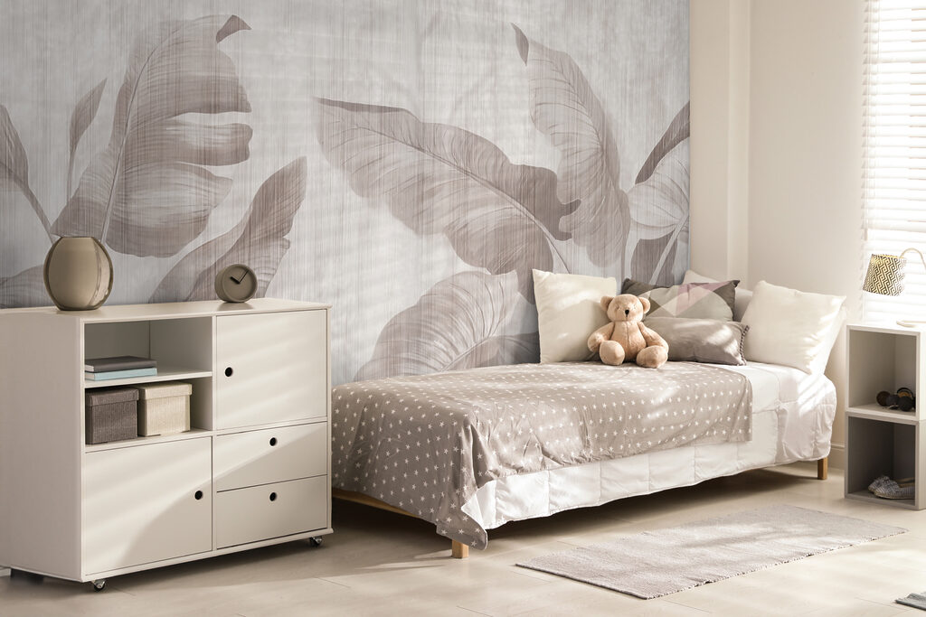 Elegant botanical leaf design in neutral tones Elegant botanical leaf design in neutral tones