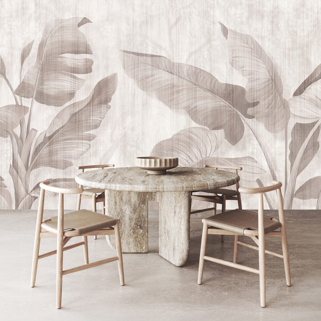 Elegant botanical leaf design in neutral tones Elegant botanical leaf design in neutral tones