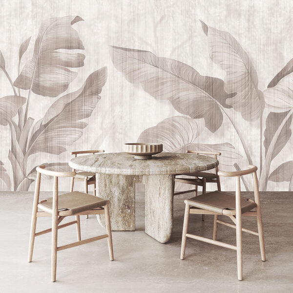 Elegant botanical leaf design in neutral tones Elegant botanical leaf design in neutral tones