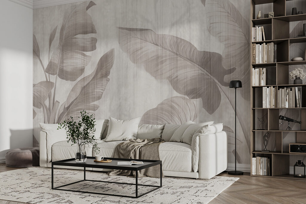 Elegant botanical leaf design in neutral tones Elegant botanical leaf design in neutral tones