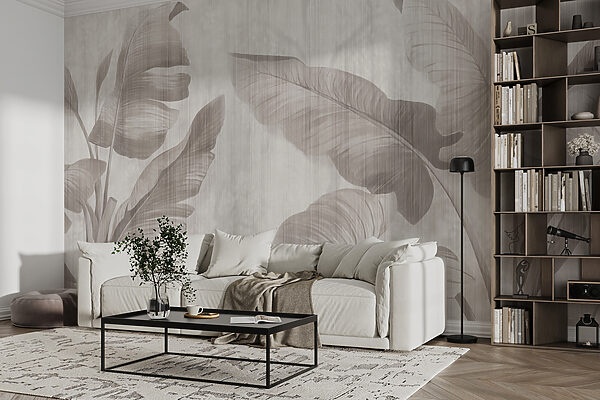 Elegant botanical leaf design in neutral tones Elegant botanical leaf design in neutral tones