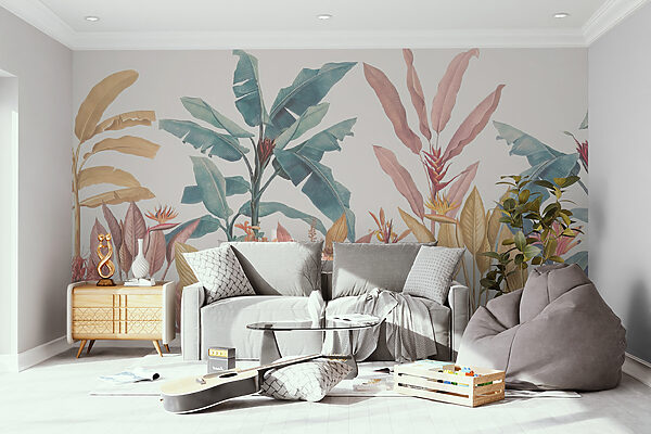 Wallpaper with plants and flowers Wallpaper with plants and flowers