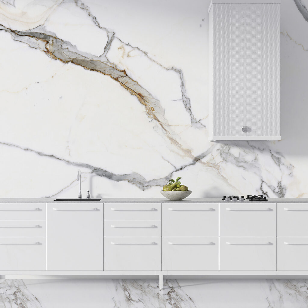 Elegant white marble with gray veins