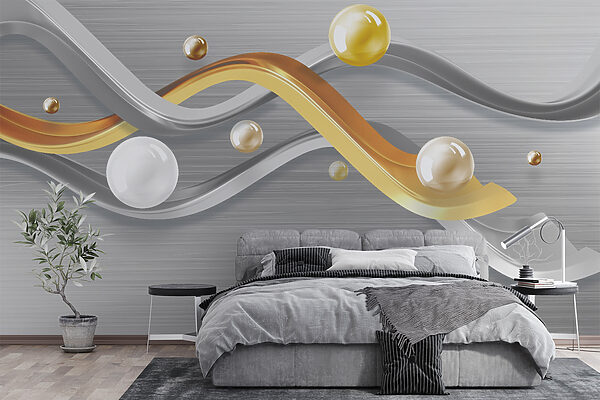 Metallic curves with floating orbs Metallic curves with floating orbs