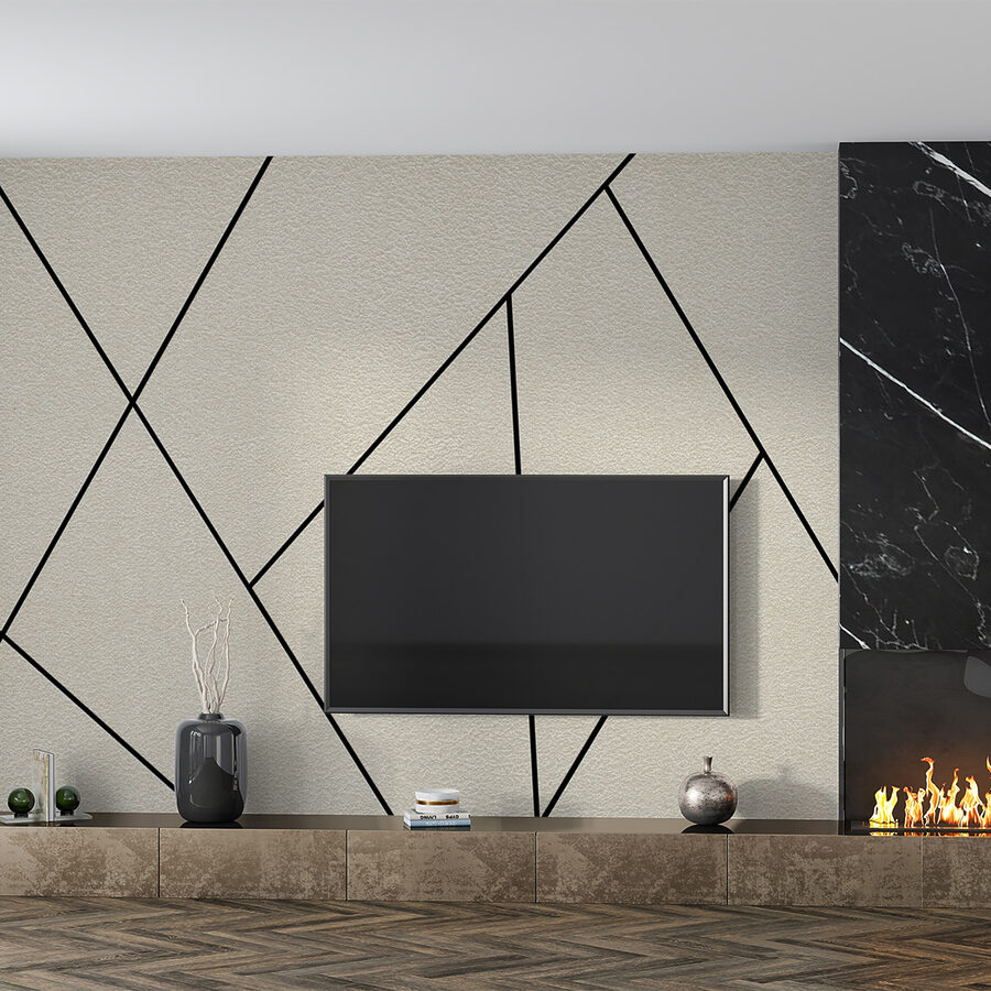 Geometric patterns on textured background.