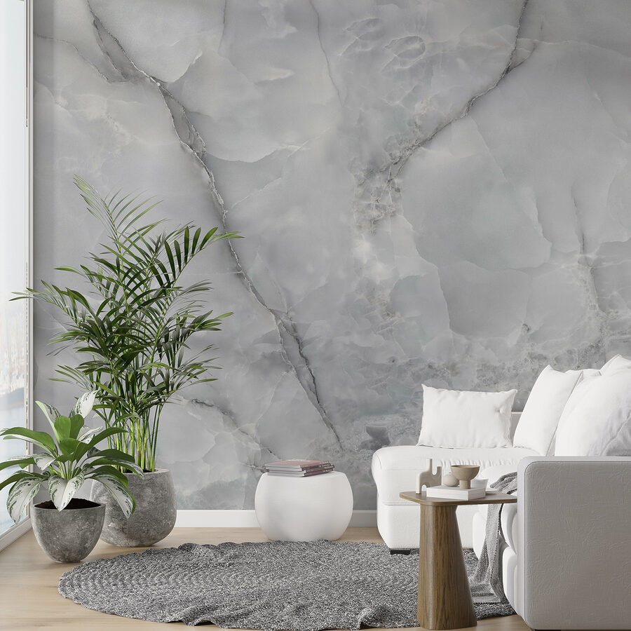 Elegant, cool-toned marble pattern design.