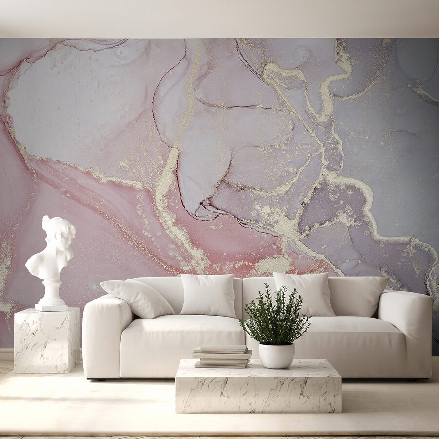 Wall murals Ethereal pastel marble artistry unfolds. - Image 3