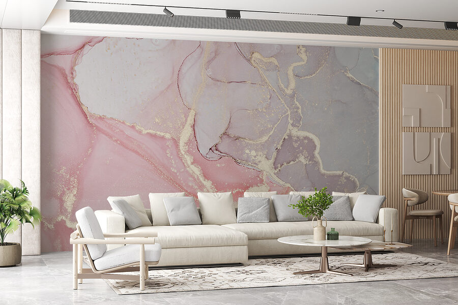 Wall murals Ethereal pastel marble artistry unfolds. - Image 4