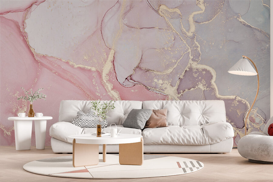 Wall murals Ethereal pastel marble artistry unfolds. - Image 5