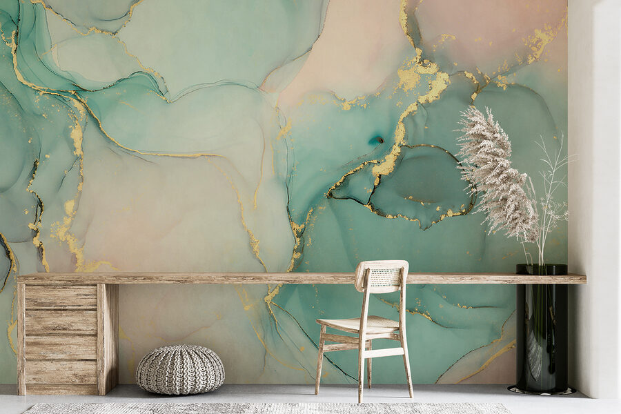 Abstract fluid art in soft colors.