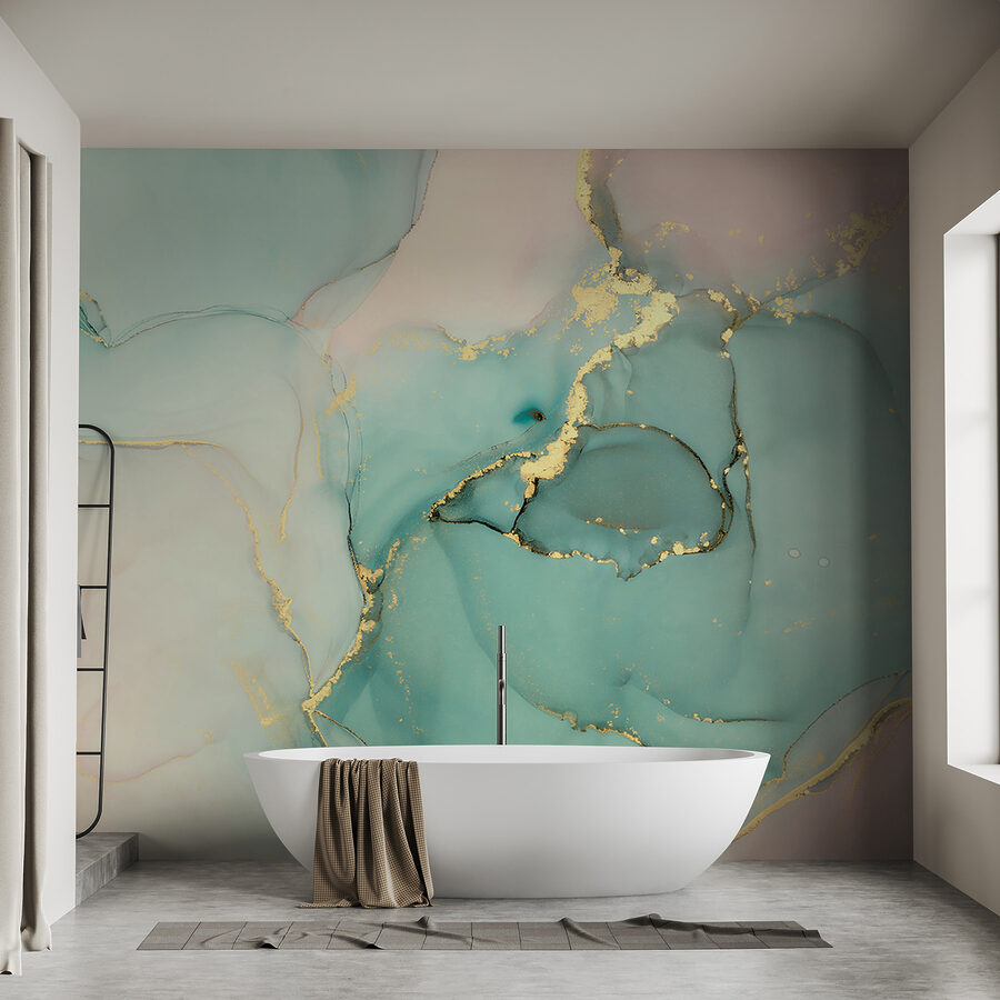 Abstract fluid art in soft colors.