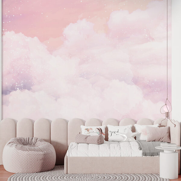 Pink sky with clouds Pink sky with clouds