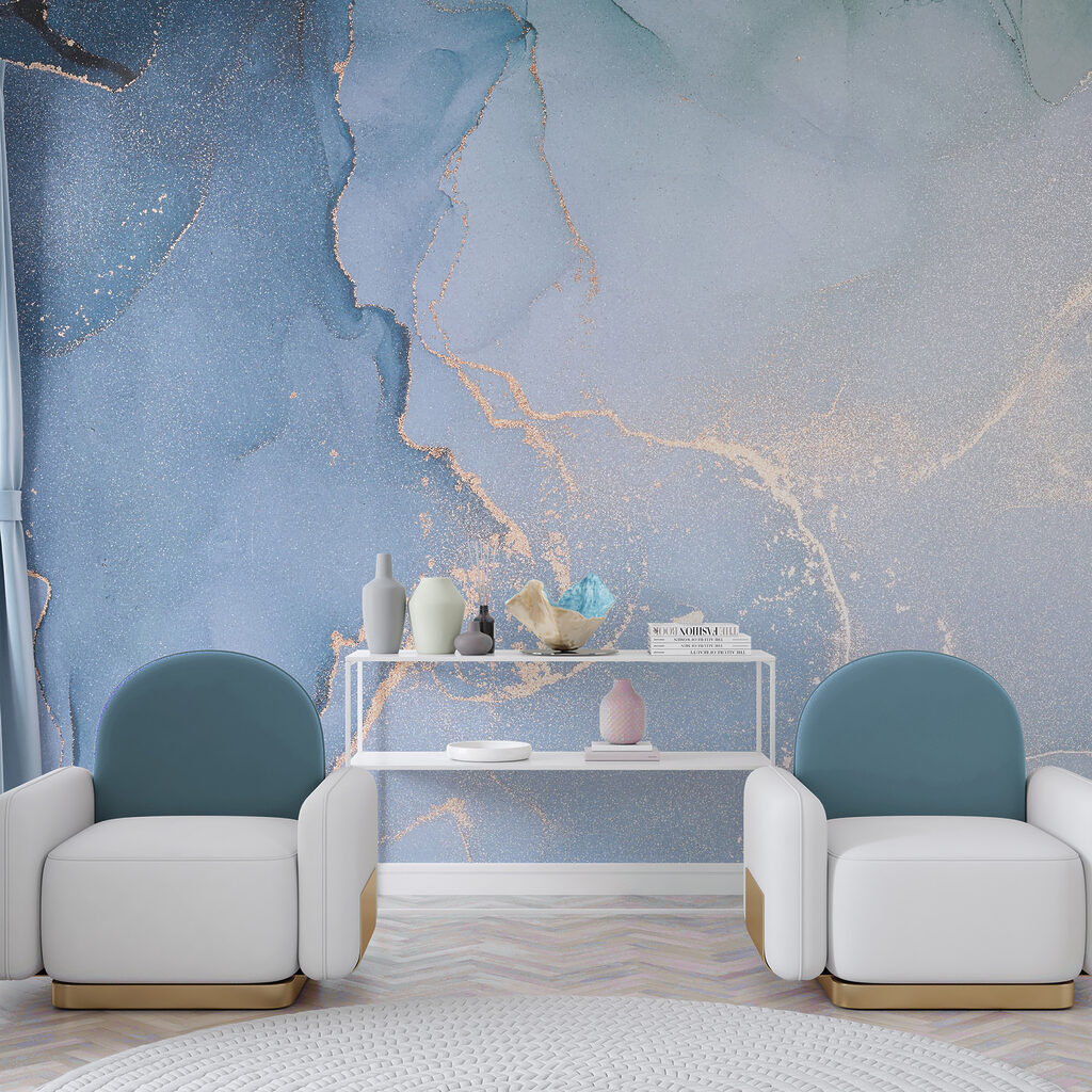 Azure artistry with amber accents Azure artistry with amber accents