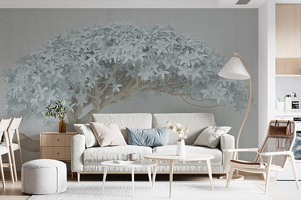 White tree with white leaves White tree with white leaves