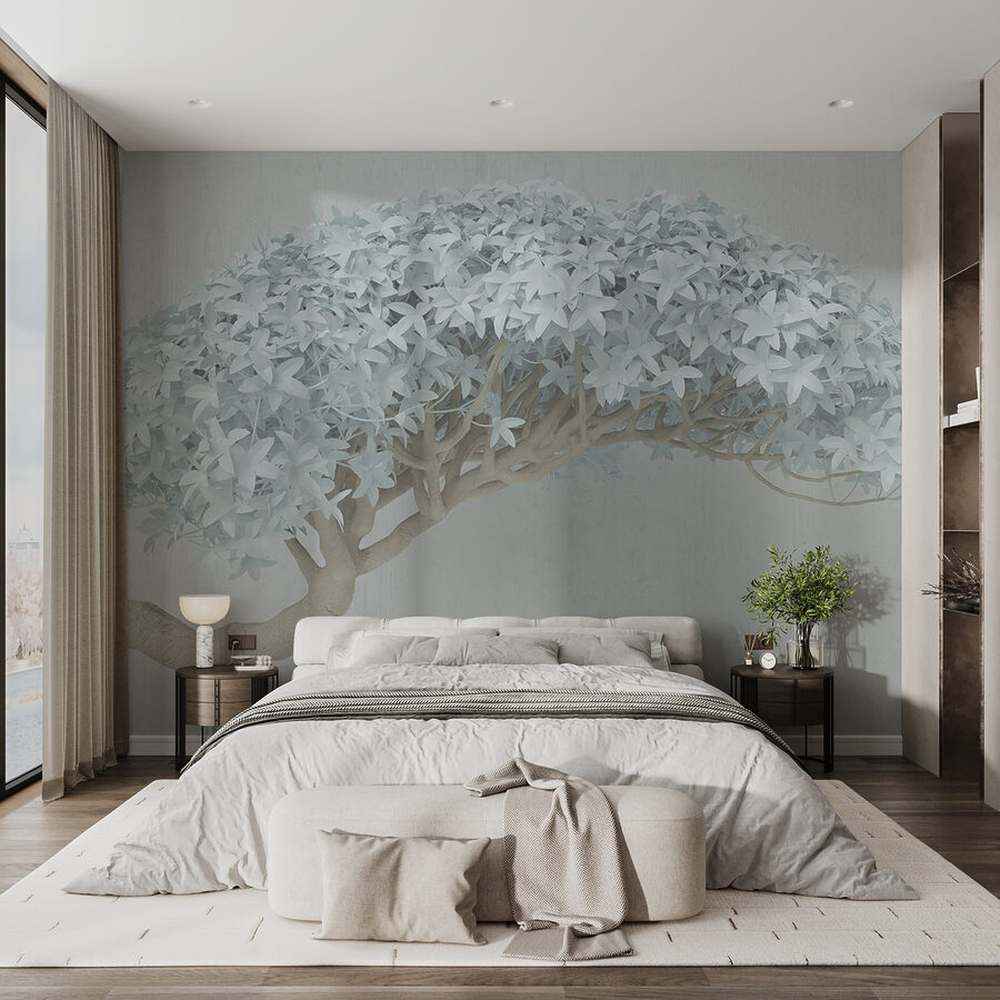 White tree with white leaves