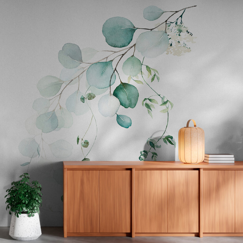 Watercolor of a branch with leaves