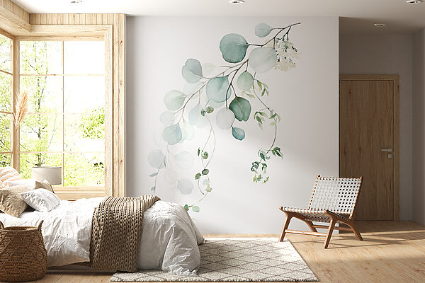 Watercolor of a branch with leaves Watercolor of a branch with leaves