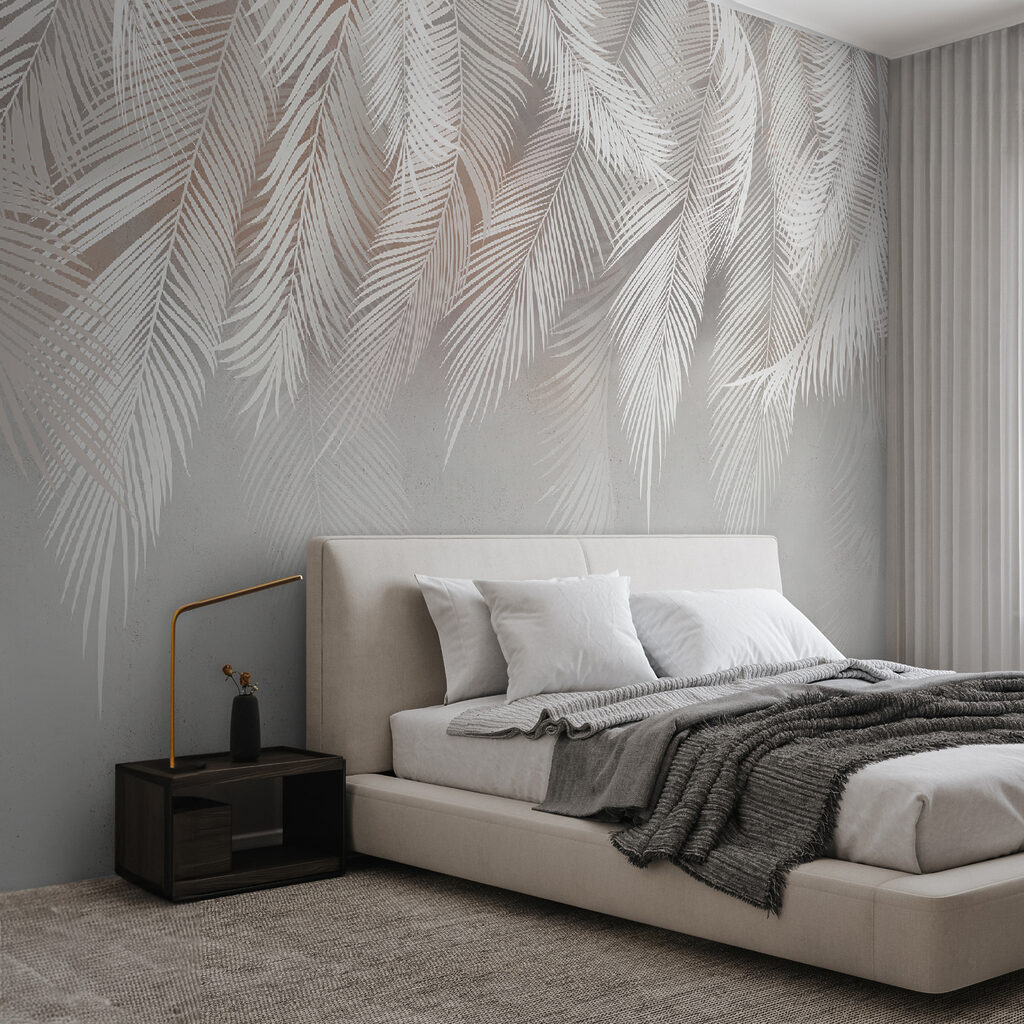 White feather pattern on a white background