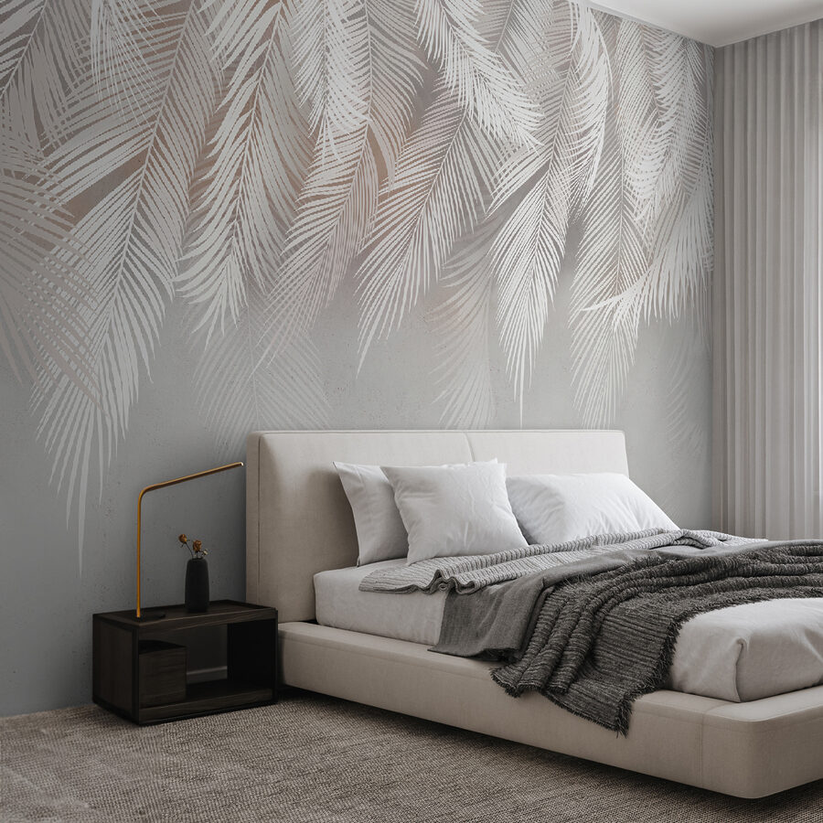White feather pattern on a white background White feather pattern on a white background