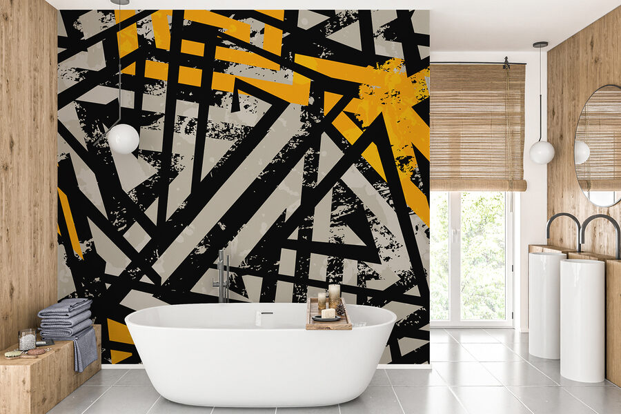 Wall murals Black and yellow pattern - Image 5