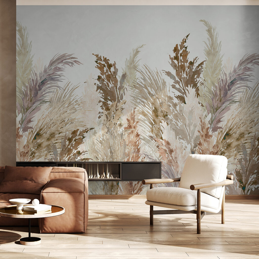 Group of brown and white plants