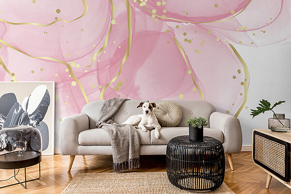 Pink swirls with speckled accents Pink swirls with speckled accents