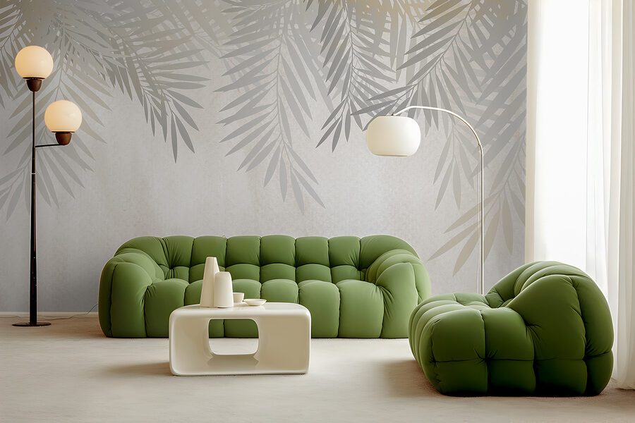 Wall murals Delicate leaves on a soft background. - Image 5