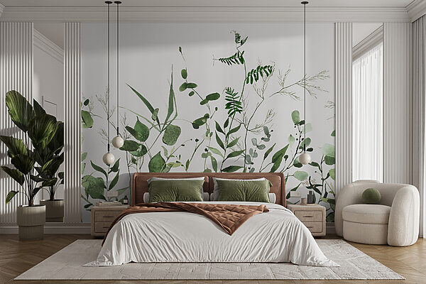 Lush greenery on a white background. Lush greenery on a white background.