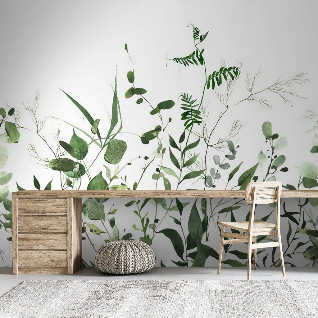 Lush greenery on a white background Lush greenery on a white background