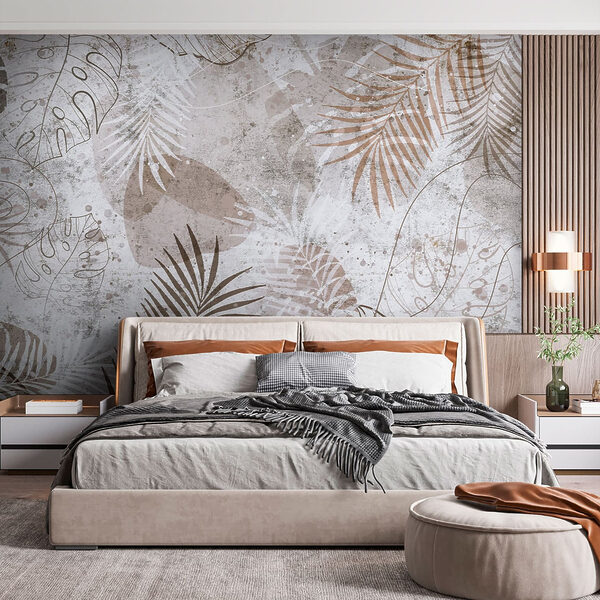 Elegant botanical patterns in neutral tones