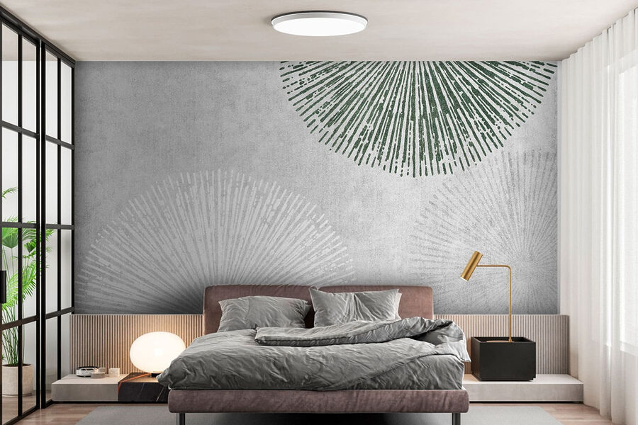 Wall murals White and green circular design - Image 5