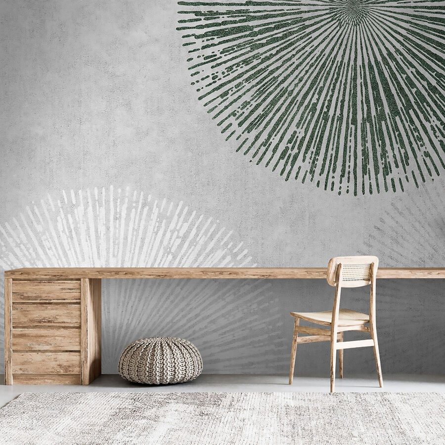 Wall murals White and green circular design - Image 6