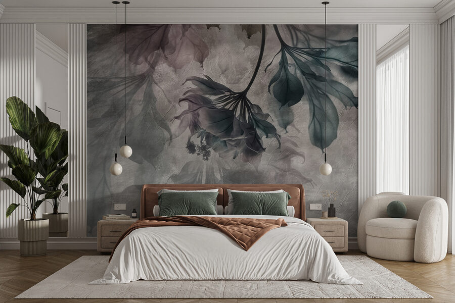 Delicate leaves in soft hues.