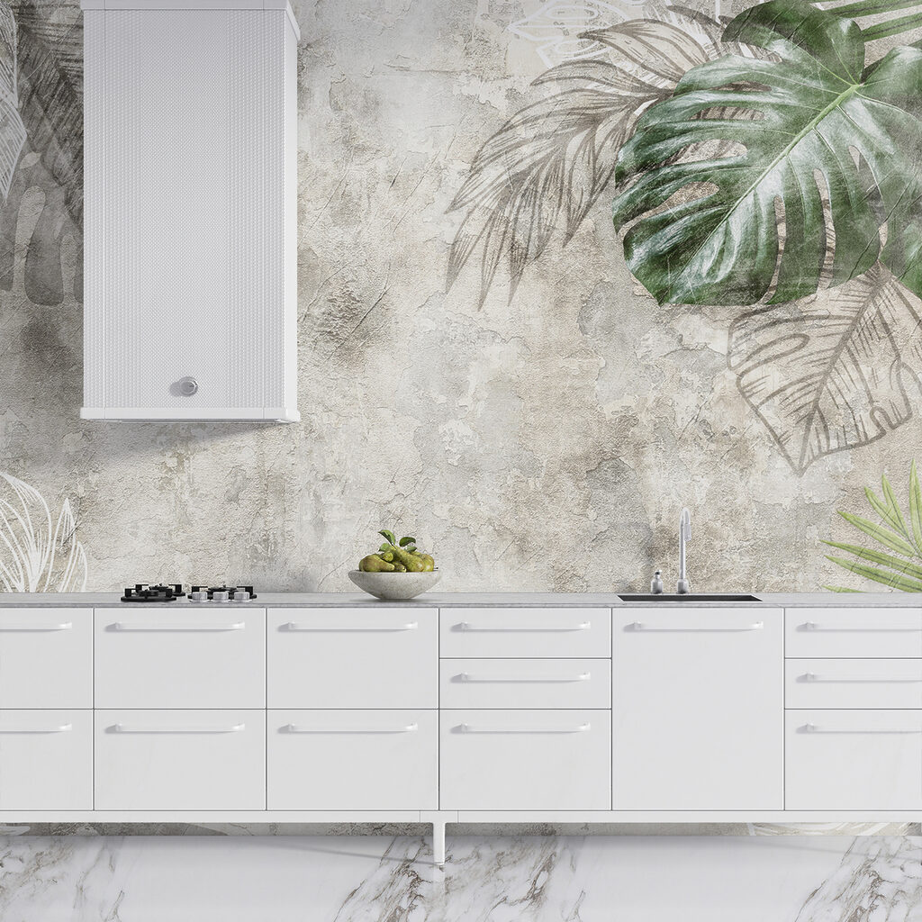 Elegant leaves on textured background Elegant leaves on textured background