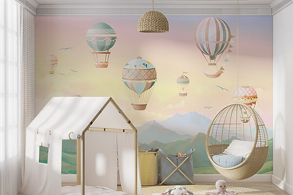 Group of hot air balloons in the sky