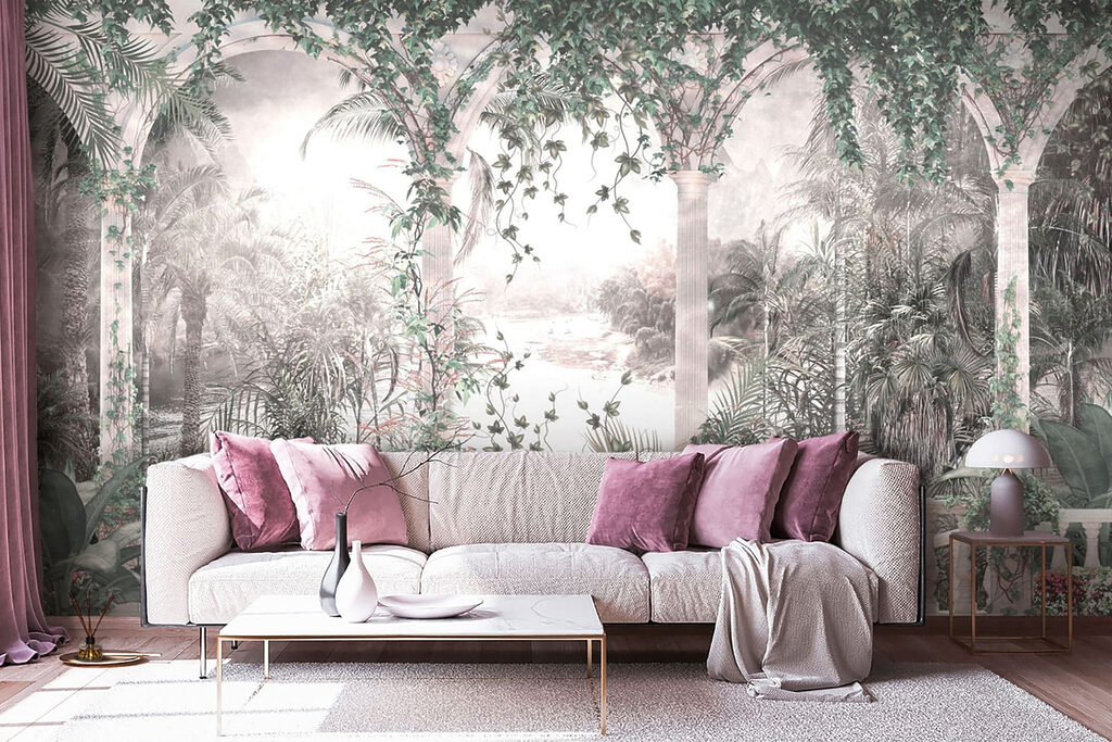 Balcony with a view of a river and trees