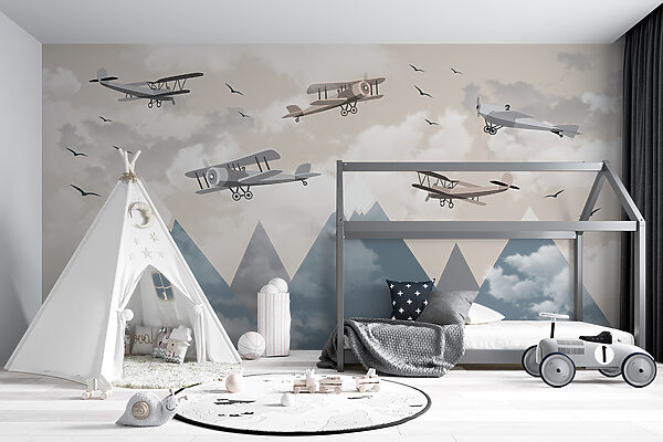 Group of airplanes flying in the sky Group of airplanes flying in the sky