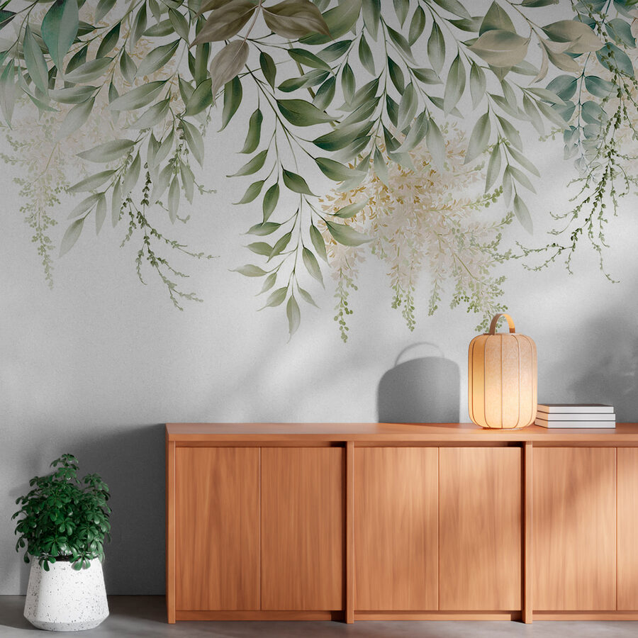 Delicate greenery on a white background. Delicate greenery on a white background.